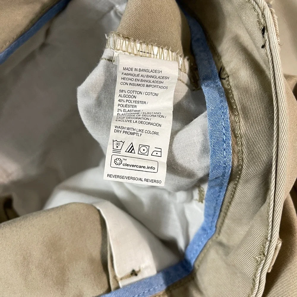 IZOD Performance Stretch‎ Big Tall Chino Pants Cedarwood Khaki 50W 32L